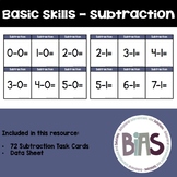 Basic Skills Subtraction w/in 10 Task Cards (Special Educa