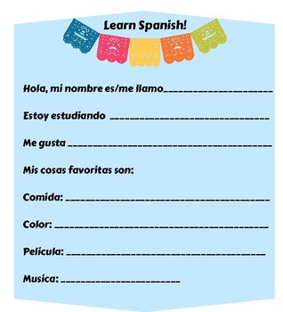 Preview of Basic Spanish Introduction Activity / Art / Food