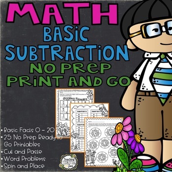 Preview of Subtraction Worksheets, Basic Subtraction, Basic Facts, Subtraction Word Problem
