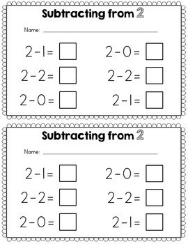 Basic Subtraction Worksheets by Amanda's Little Learners | TpT