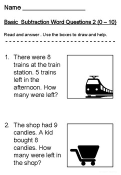 Basic Subtraction Worksheets (Numbers 0 - 10) by SiDash Teaching