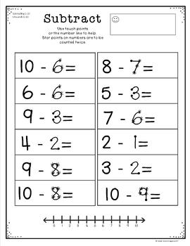 basic subtraction to ten with picture support set 2 by grade one snapshots