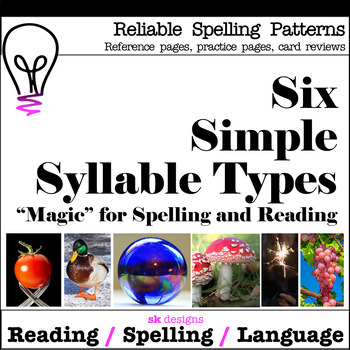 Preview of Basic Syllable Type Practice w Bonus Flash Cards class and distance learning