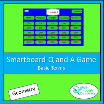 Preview of Geometry - Smartboard Q and A Game - Basic Terms