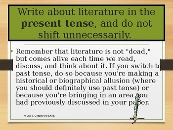 should literary essays be in past tense