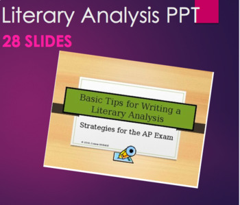 Preview of Basic Tips for Writing a Literary Analysis -AP Exam or General Essay PPT