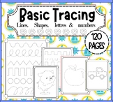 Basic Tracing worksheets - pack of 120 pages - lines, shap