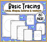 Basic Tracing worksheets - pack of 80 pages - lines, shape