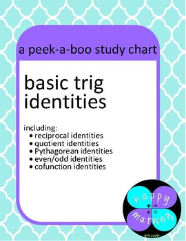 Preview of Basic Trig Identities Peek-a-Boo Flip Chart Study Guide and Practice