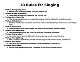 10 Rules for Singing