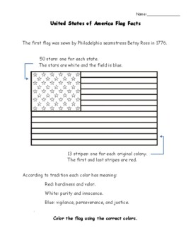 Basic US Flag Facts by Social Studies Lady | TPT