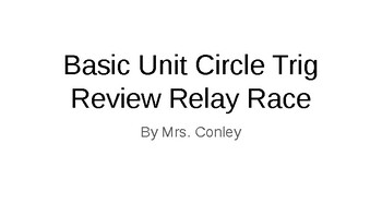 Preview of Basic Unit Circle Relay Review