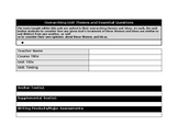 Basic Unit Planning Template for Humanities Courses