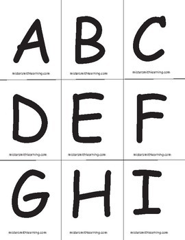 free simple upper and lowercase letter cards by mister smith learning