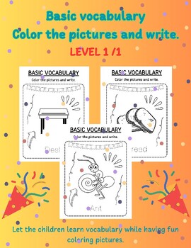 Preview of Basic Vocabulary AND Coloring Book 1/1