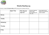 Basic Weekly Reading Log (Editable)