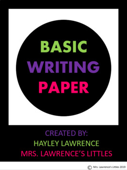 Preview of Basic Writing Paper - with lines