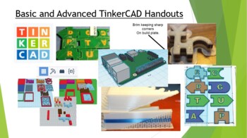 Preview of Basic and Advanced TinkerCAD Handouts