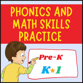 Preview of Phonics and math skills practice for Pre schoolers and kindergarteners