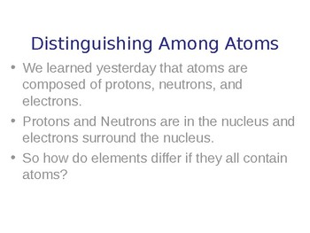 Preview of Basics of Atoms Explained - Quick Review Science Handout and Presentation