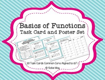 Preview of Basics of Functions: Task Card and Poster Set *Aligned to CCSS 8.F.1