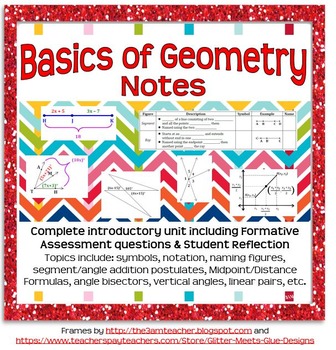 Preview of Basics of Geometry Guided Notes (complete introductory unit)