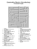 Basics of Geometry Vocabulary: Word Search and Crossword Puzzle