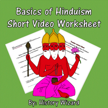 Preview of Basics of Hinduism Short Video Worksheet