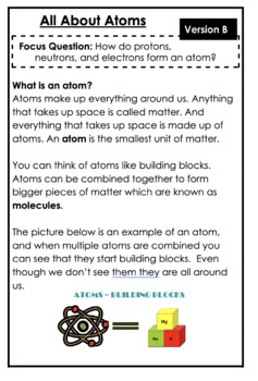 Preview of Basics of Matter Text Set Booklets