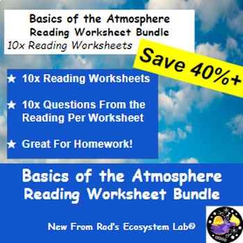 Preview of Basics of the Atmosphere Lesson Reading Worksheet Bundle **Editable**