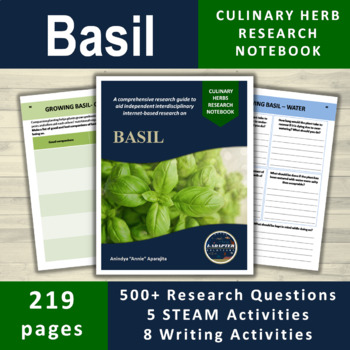 Preview of Basil Herbs Unit Study | Research-based Fun Worksheets and Engaging Activities
