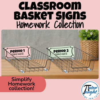 Preview of Basket Signs / Bin Labels - High School Classroom Organization - Homework