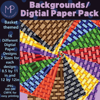Preview of Basket Multicolored (Digital Paper & Backgrounds)