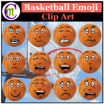 Preview of Basketball Emojis Clipart 1 | Sports Ball Emotions Clip Art