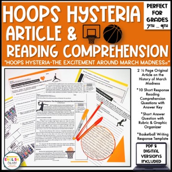 Preview of Basketball Article & Reading Comprehensions, Sports Article