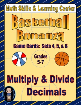 Preview of Basketball Bonanza Game Cards (Multiply & Divide Decimals) Sets 4-5-6