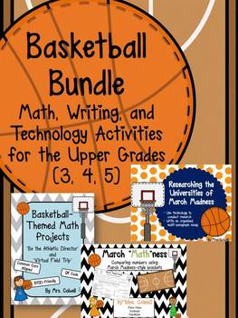 Preview of Basketball Bundle - Research, Writing, Projects, and Lots of Math