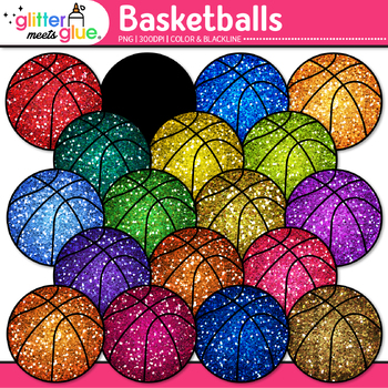 Preview of Basketball Clipart Images: 19 Colorful Sports Physical Education Clip Art PNG