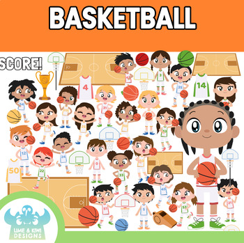 Preview of Basketball Clipart (Lime and Kiwi Designs)