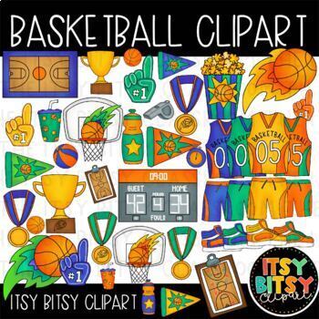 Preview of Basketball Clipart Sports Themed Objects