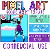 Basketball Commercial Use Pixel Art Activity Templates for