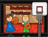 Fractions Math Center - 1st 2nd Grade Activity Basketball Themed