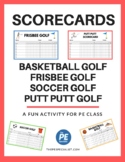 Basketball Frisbee Soccer and Putt Putt Golf Scorecards | 