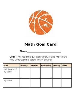 Preview of Basketball Goal Card