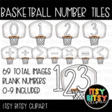 Basketball Goal Number Tile & Math Symbols Moveable Clipart