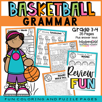 Preview of Basketball Grammar Worksheets Practice Activities Morning Work