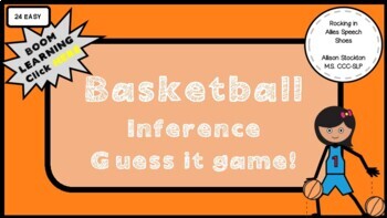 Preview of Basketball Inferences Guess It Game BOOM (24 Cards, [5] 5x5 Bingo Board)
