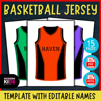Preview of Basketball Jersey Template with CUSTOMIZABLE Names