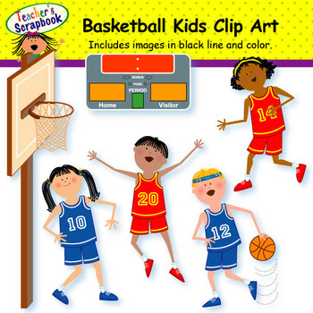 Preview of Basketball Kids Clip Art