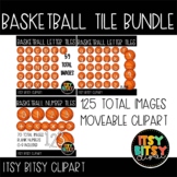 Basketball Letter and Number Tile Clipart Bundle